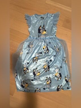 Disney Bluey Satin Tulle Dress for Girls - Light Blue